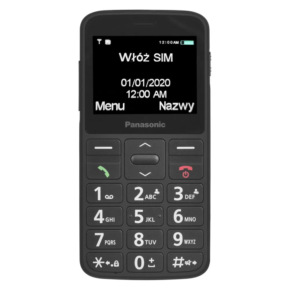Panasonic KX-TU160 Easy Use Mobile Phone Juodas, 2.4 ", TFT-LCD, 240 x 320, USB version USB-C, Built-in camera