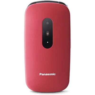 Panasonic KX-TU446EXR Klapphandy, große Tasten, Bluetooth, lange Akkulaufzeit, rot
