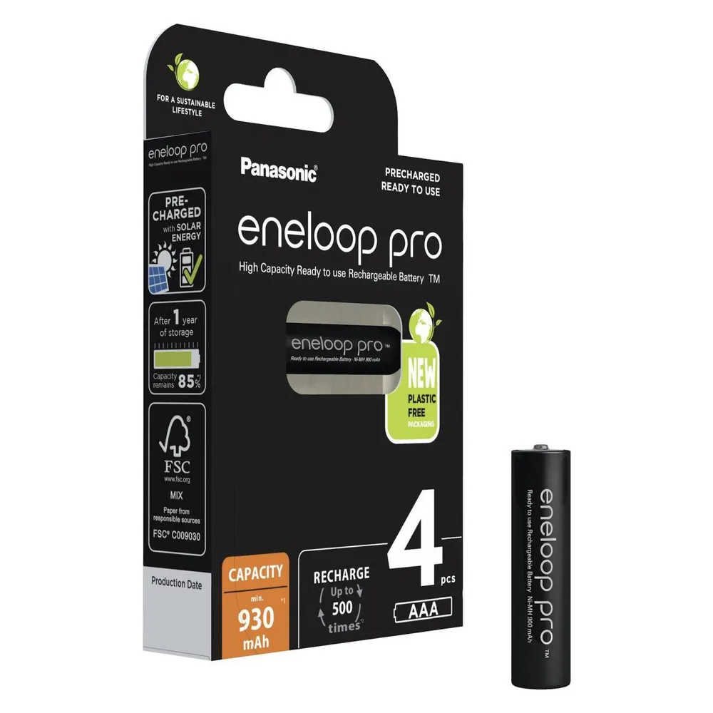 PANASONIC eneloop NiMH-Micro Akku, 930mAh, 4 Stück