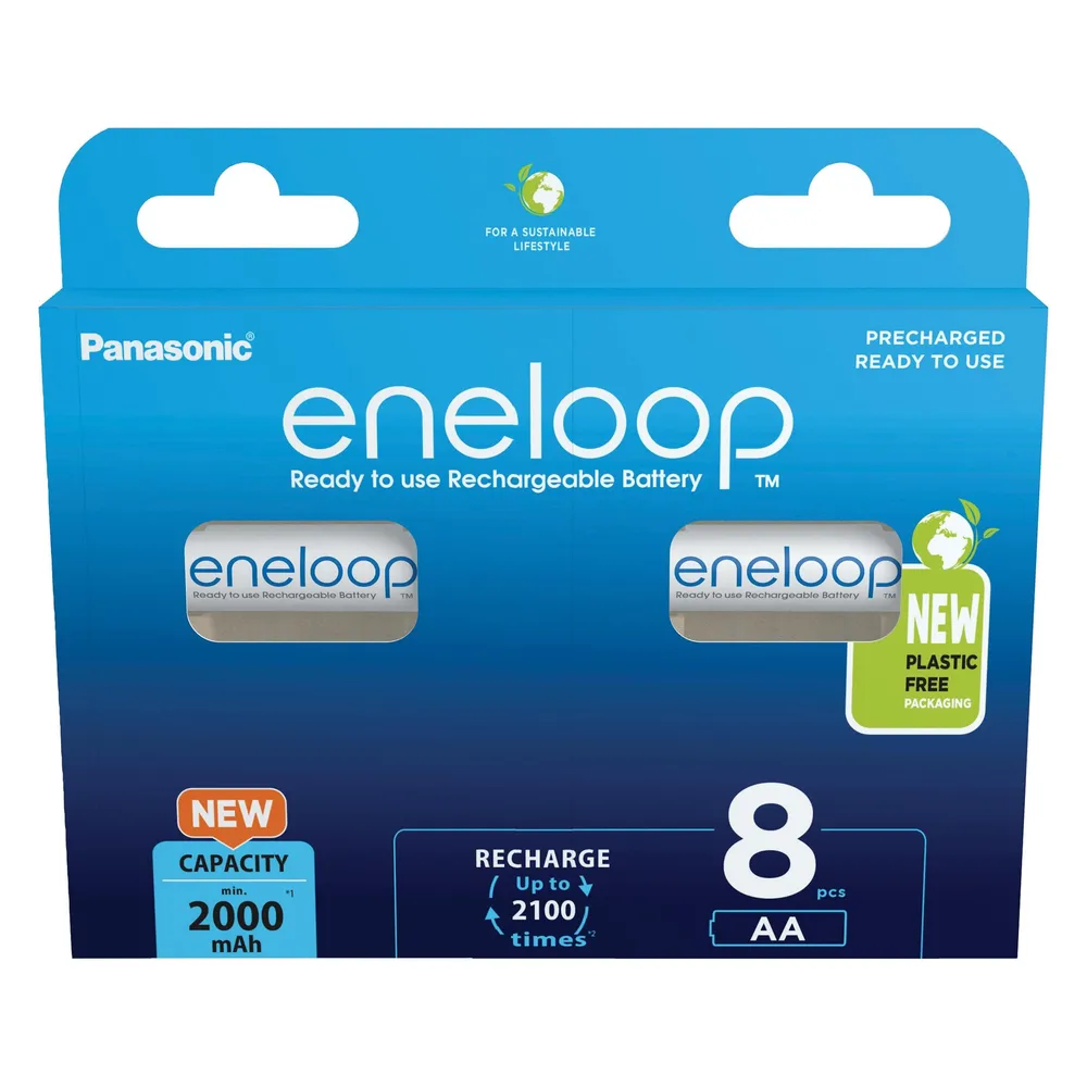 PANASONIC eneloop NiMH-Mignon Akku, 2000mAh, 8 Stück