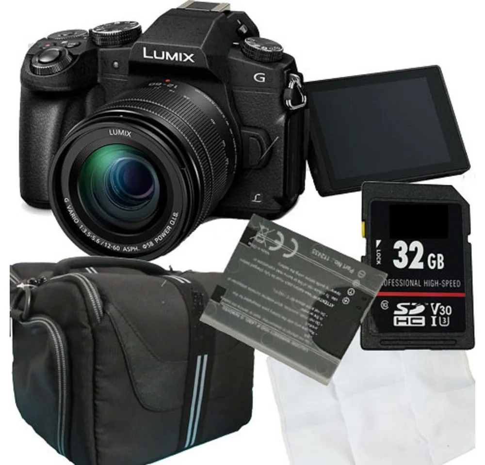 Panasonic Lumix G81+G3,5-5,6/12-60 mm Power OIS Schwarz Set Angebot Systemkamera (inkl. Tasche,Karte,Ersatzakku,Mikrofasertuch,Kamera)