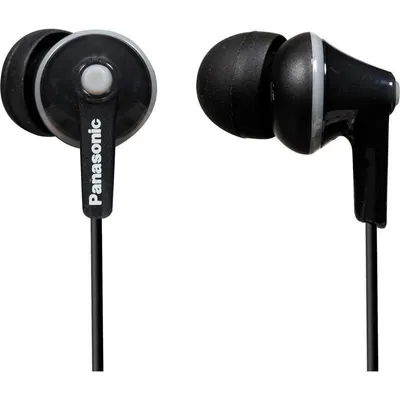 Panasonic RP-HJE125E-K kabelgebundene Kopfhörer mit 3,5-mm-Klinke, Musik, schwarz