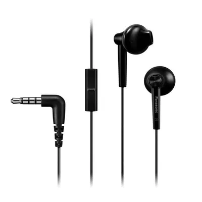 Panasonic RP-TCM115 kabelgebundene In-Ear Kopfhörer mit integriertem Mikrofon schwarz