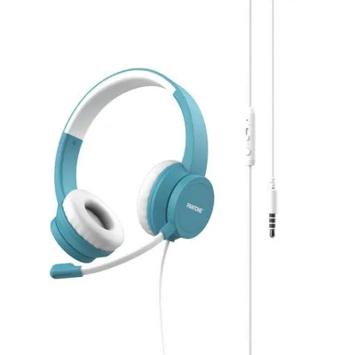 Kopfhörer Pantone PT-WDH002GY2220 kabelgebunden Jack 3,5 mm Büro mit Boom-Mikrofon, aquamarin