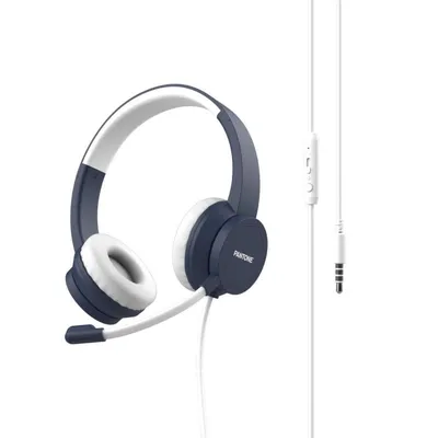 Kopfhörer Pantone PT-WDH002N mit Kabel 3,5 mm Office Callcenter Boom-Mikrofon Blau