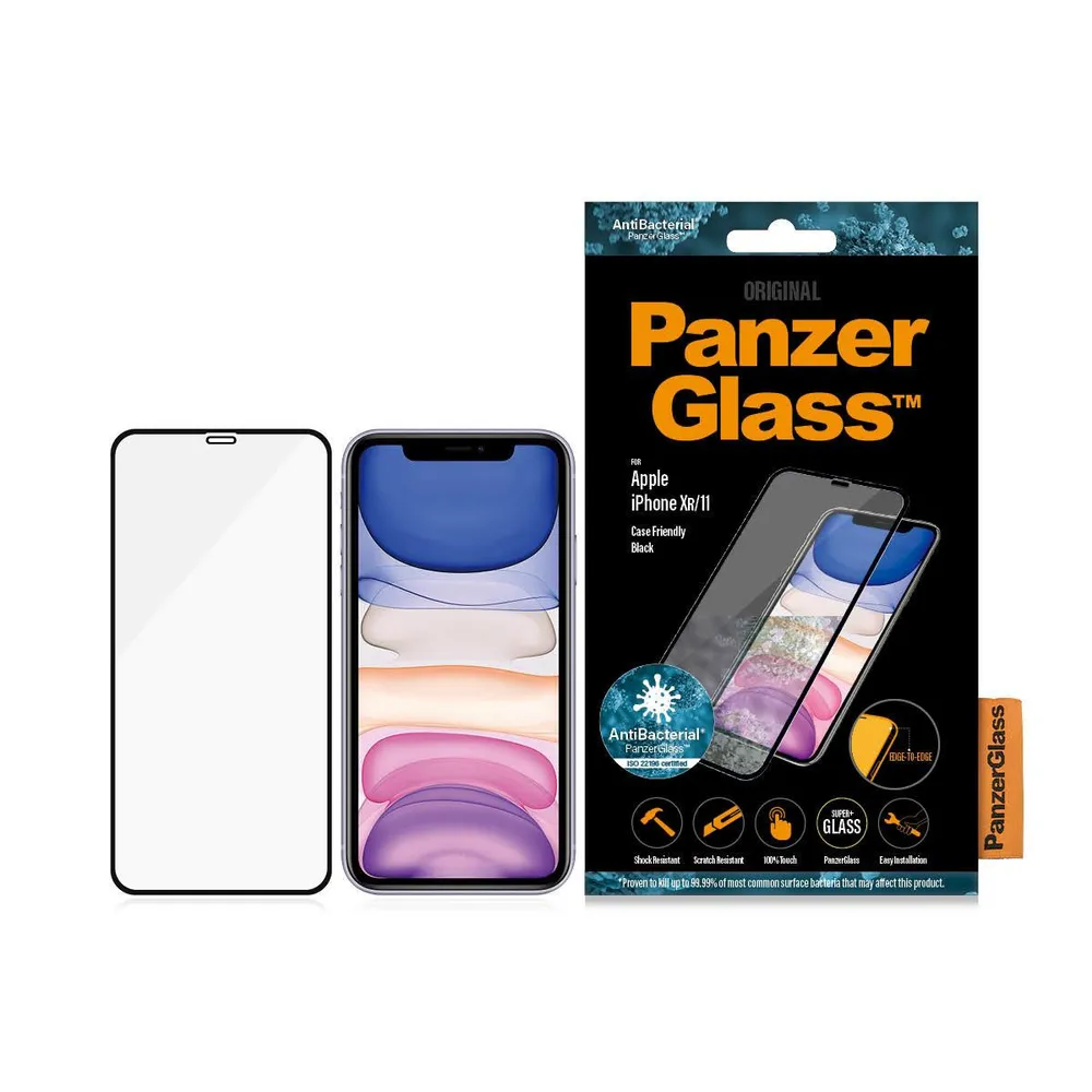 PanzerGlass Schutzglas für Apple iPhone 11/XR, Edge-to-Edge