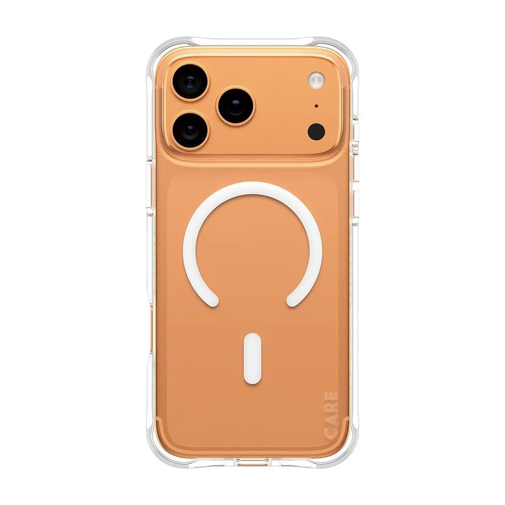 CARE by PanzerGlass Fashionable Case Samba mit MagSafe für iPhone 17 Pro Max, Transparent/Weiß