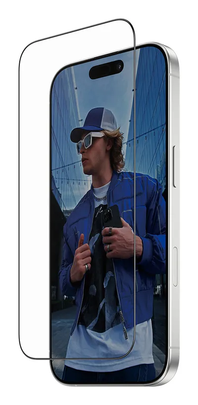 Displayschutz mit schwarzem Rahmen für iPhone 17, iPhone 16 Pro, Ultra-Wide Fit mit EasyAligner