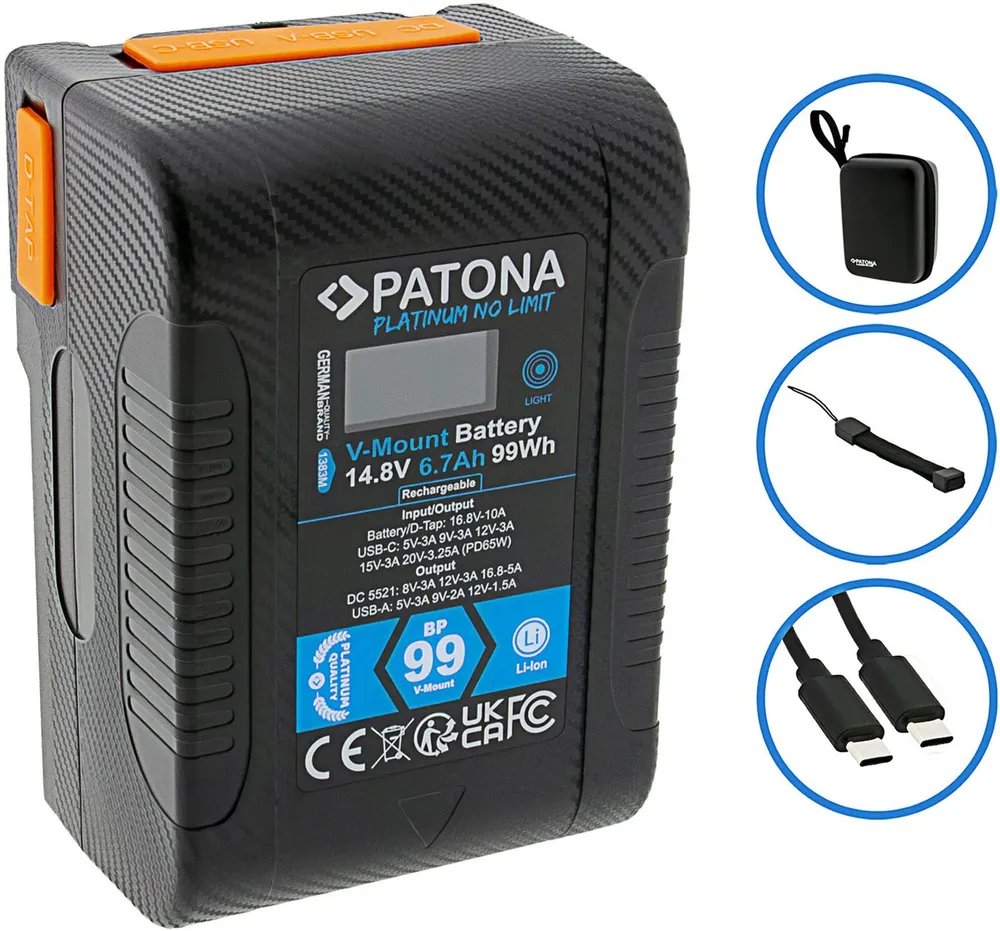 PATONA Platinum V-Mount Akku BP-99W inkl. Hardcase