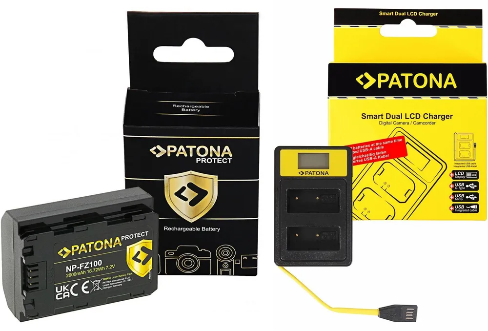 PATONA Dual USB Ladegerät + 2x Akku NP-FZ100
