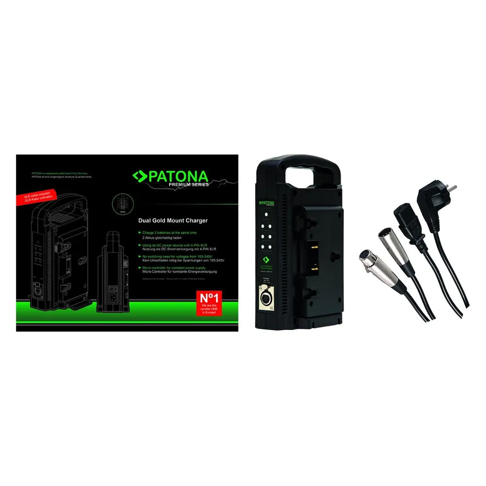 Patona Dual Charger for V-mount Gold Mo.