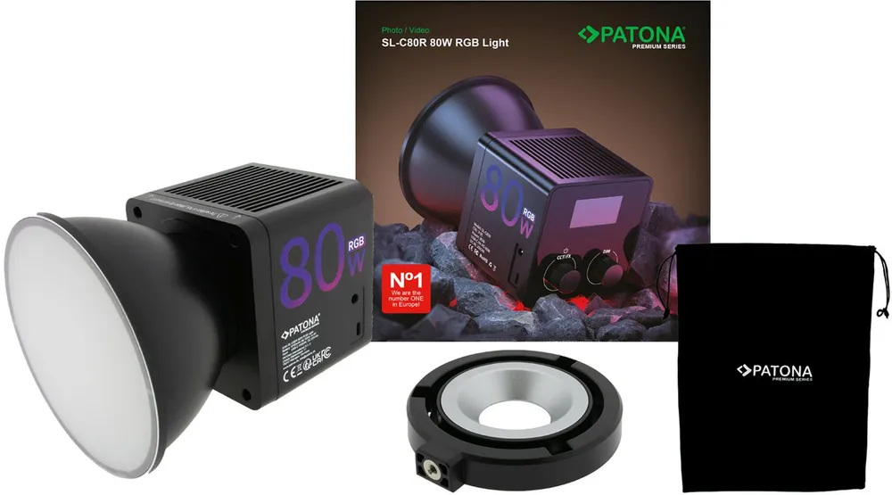 PATONA Premium SL-80R 80W RGB LED Video/Fotolicht inkl. Tasche