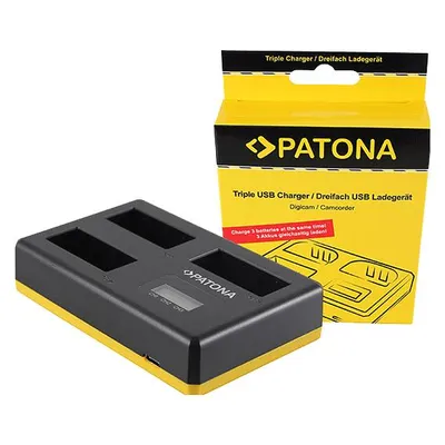 Patona USB Triple Ladegerät f. Canon LP-E8 EOS-450D EOS-550 EOS Rebel T2i inkl. USB Type C Kabel