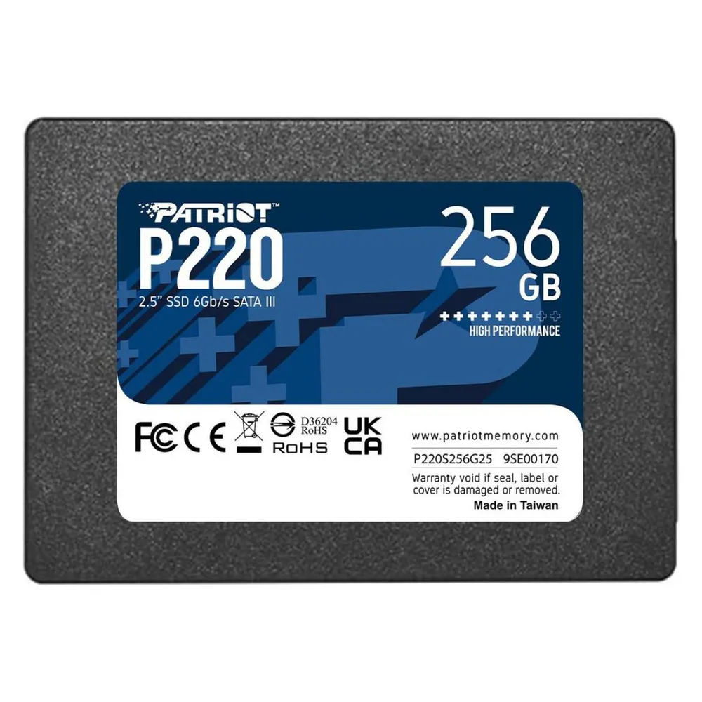 Disco Duro Patriot P220 256GB SSD 2.5" SATA III 550MB/s TRIM SMART