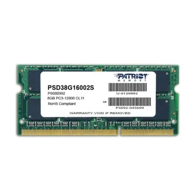 Memoria RAM Patriot 8GB PC3-12800 1x8GB DDR3 1600MHz CL11 SO-DIMM Unbuffered