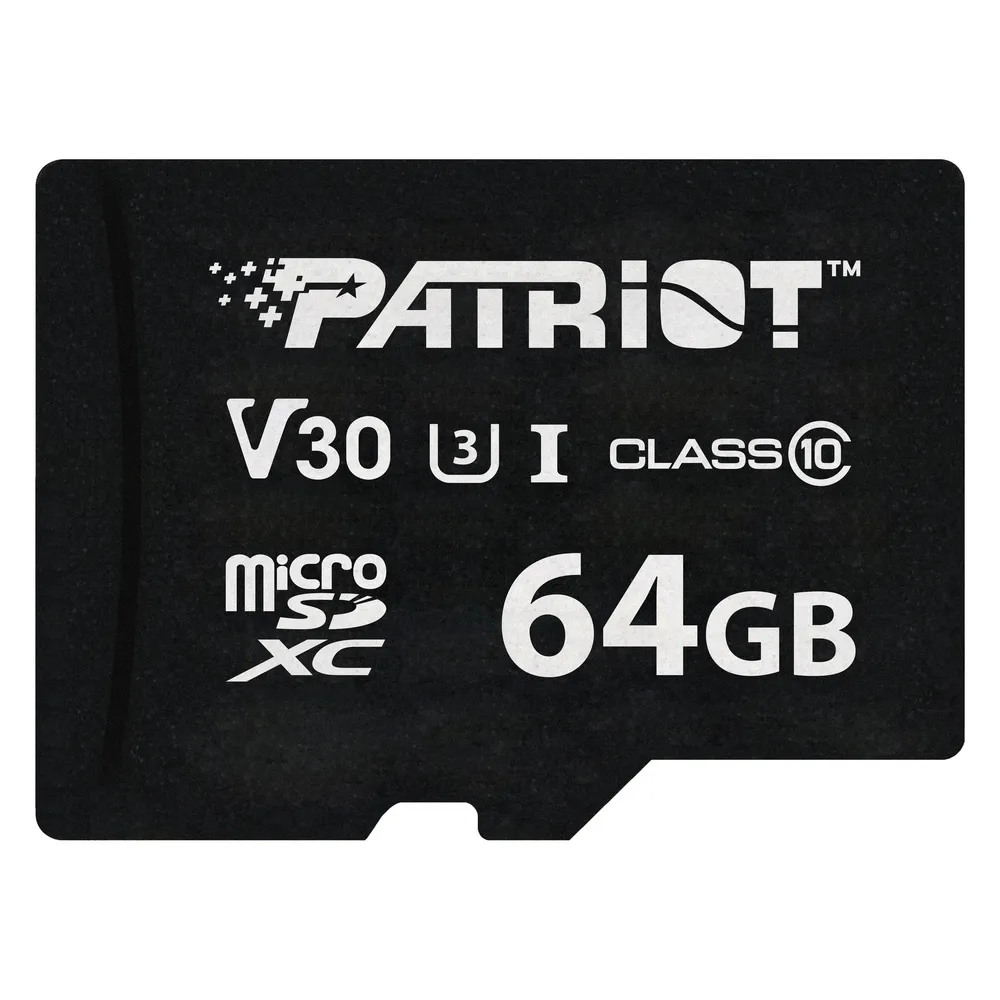 microSDXC Patriot VX Series 64GB UHS-I 90MB/s 80MB/s V30 Schwarz
