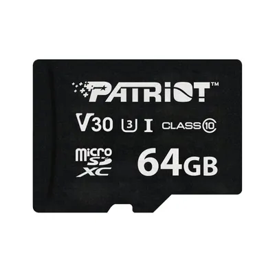 microSDXC Patriot VX Series 64GB UHS-I 90MB/s 80MB/s V30 Schwarz