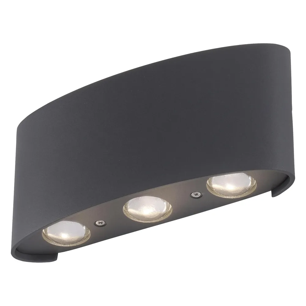 PAUL NEUHAUS LED-Wandleuchte 9488-13 anthrazit, 4,8 W, 720 lm, 3000 K, IP54