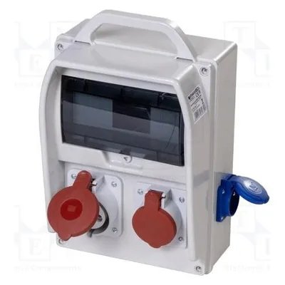 Pawbol Schaltgerät R-BOX 300 9S 1x32A/5p, 1x16A/5p, 2x250V, Leerfenster IP44