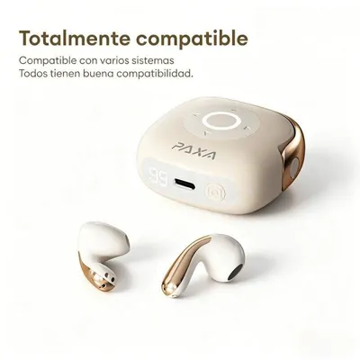 Paxa-su6 Bluetooth kabellose Kopfhörer mit Fernbedienung, Anrufannahme, Fernfoto beige