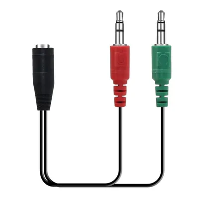PcCom Essential Kabel Klinke 3,5mm Buchse auf 2x Klinke 3,5m Stecker