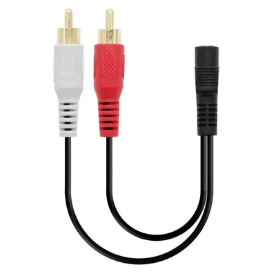 PcCom Essential Audio-Adapterkabel Klinke 3,5 mm Buchse auf 2x Cinch 20 cm