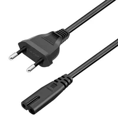 Stromkabel PCCOM Essential C7/Schuko 1.8m Schwarz, Europlug zu C7 Kupplung, 250V 2.5A