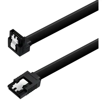 PcCom Essential SATA III-Kabel, 6 Gbit/s, AWG26, kompatibel mit 2 und 1, 0,5 m, abgewinkelt