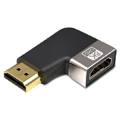 PcCom Essential HDMI 8K 2.1 abgewinkelter T-Typ-Adapter, Stecker auf Buchse