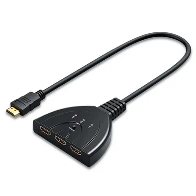 PcCom Essential 3-Port HDMI-Switch, Schwarz