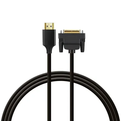 PcCom Essential Bidirektionales HDMI-auf-DVI-Kabel für TV/PC/Monitor/Projektor, 2 m, Schwarz