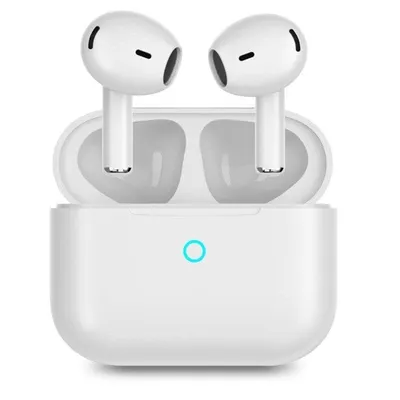 PcCom Essential Twins Bluetooth kabellose Ohrhörer mit Mikrofon und Ladeetui Weiß