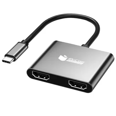 PcCom Essential USB-C HUB Adapter auf 2x HDMI, 1x USB-3.0, 1x USB-C