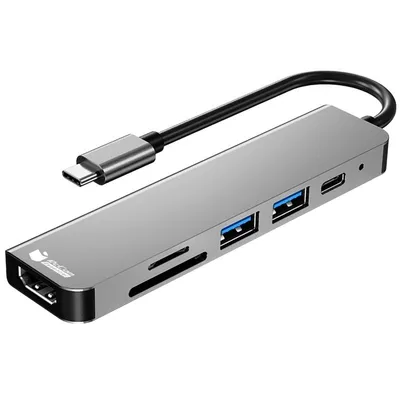 PcCom Essential USB-C auf HDMI 4K/USB-C 87W/USB 3.0/SD/microSD HUB-Adapter