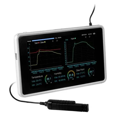 PCE Instruments Datenlogger für Temperatur rel. Feuchte mit Bluetooth Interface und Touchscreen
