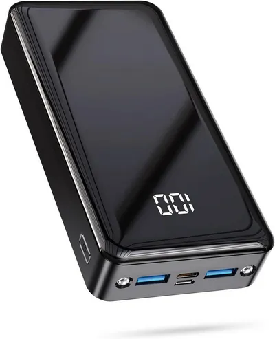Pdgrid 24000 mAh 22,5 W 4 Ausgänge mit LED-Display Externe-Batterie Powerbank 4 Ausgänge: 2x USB-A, 1×Type-C, 1×Micro 24000 mAh, Aufladen Ladegerät