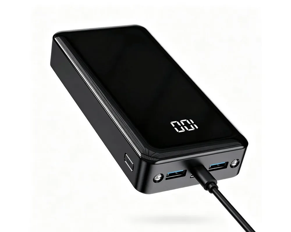 Pdgrid 24000mAh Hochkapazitäts 22,5W PD-Schnellladung Tragbarer Akku Powerbank LED-Digitaldisplay, Dual-Taschenlampenfunktion 24000 mAh