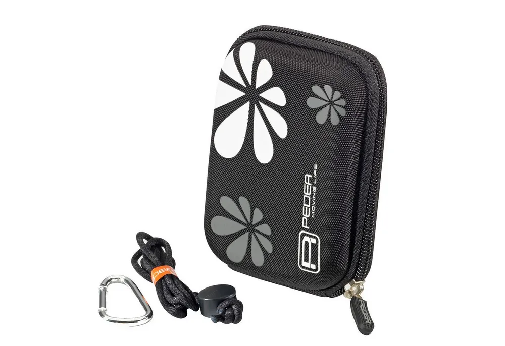PEDEA Kameratasche Hardcase für Digitalkamera Kompaktkamera & Action Cams, Hardcase Schale, wasserabweisend, Zubehörfach, Karabine & Umhängeband