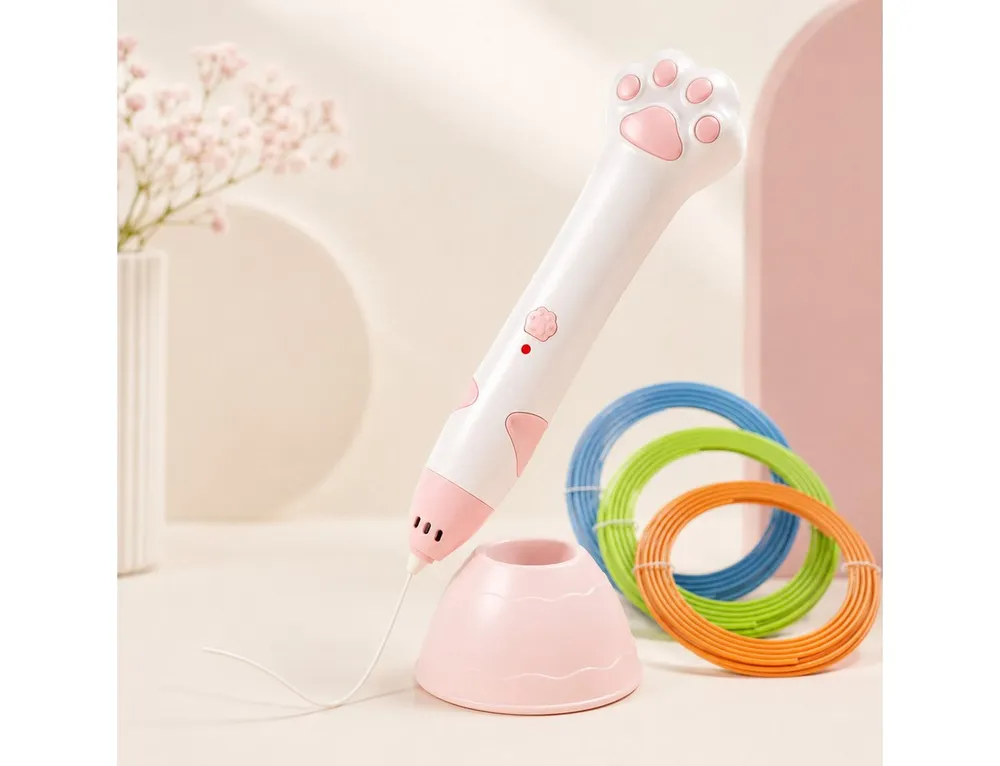 pedete 3D-Drucker 3D-Drucker-Stift 3D-Druckstift mit Sockel Keramik-Düse160-235°C, 3 von PLA-Filament, Kindergeschenk Diy Set 3D Stifte für Kinder