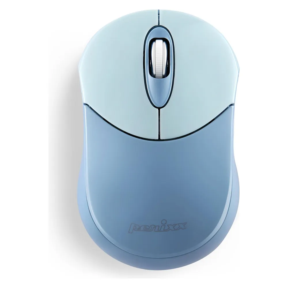 Perixx PERIMICE-802BL, Bluetooth-Maus für PC und Tablet, schnurlos, blau