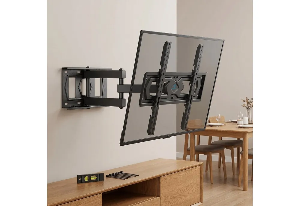 PERLESMITH TV-Wandhalterung TV Wandhalter schwenkbar 26–60 Zoll max 40 Kg, (bis 60 Zoll, ausziehbar neigbar Halterung, 1-tlg., bis 15° Neigung, +/-90° Schwenkung, Fernseher Halter universal)