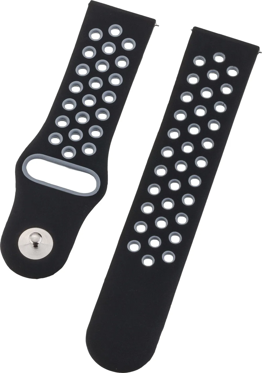 Armband 22mm Dual Silicon Black / Gray (17649)