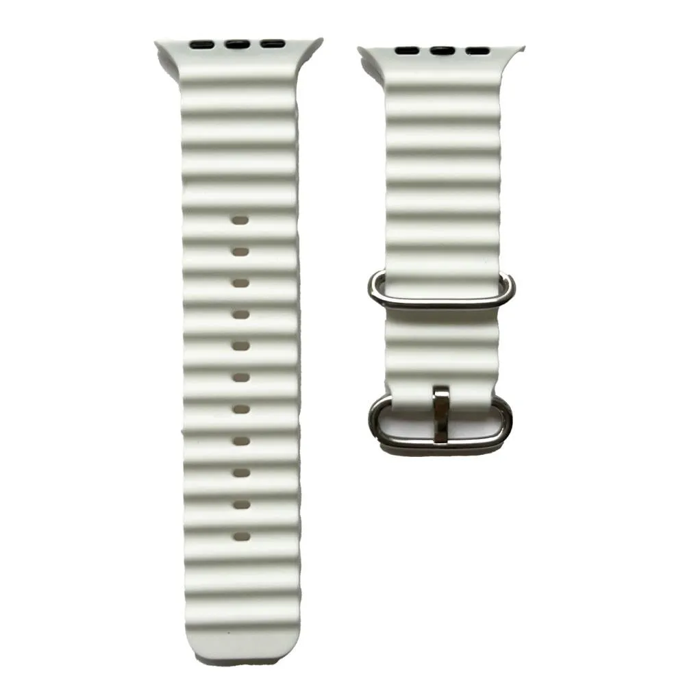 Armband für Apple Watch Ultra 49mm/ Watch 45/44mm (Series 4 - 10)/ 42mm (Series 1 - 3) Sporty White