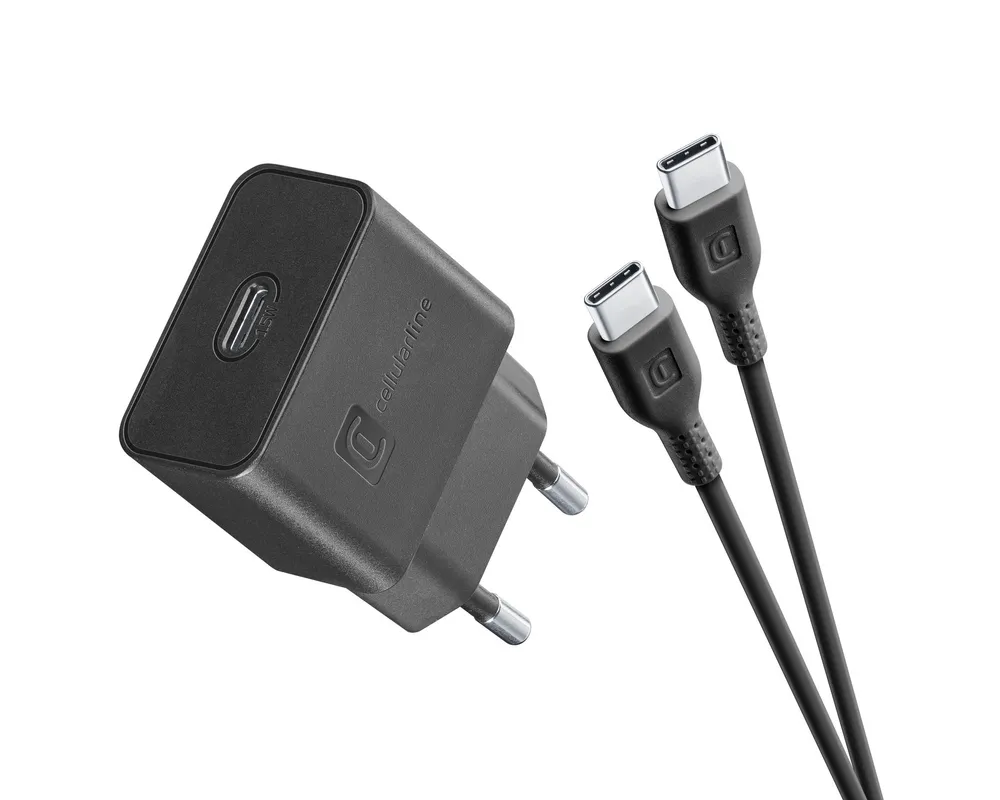Cellularline USB-C Charger Kit für Samsung, 1m, 15 Watt, Black