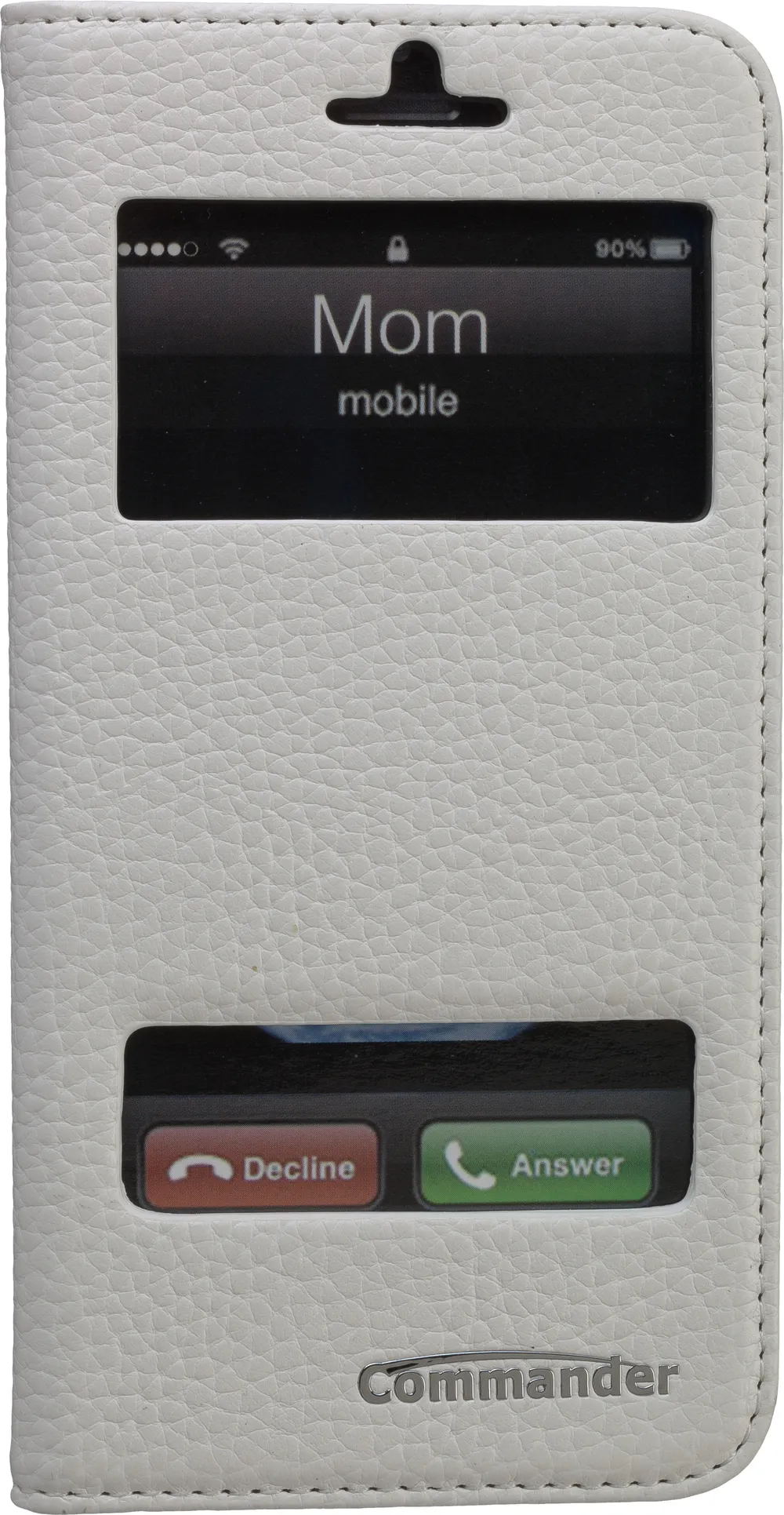 Double Window Case für Apple IPhone 6 Leder weiß Handyhülle