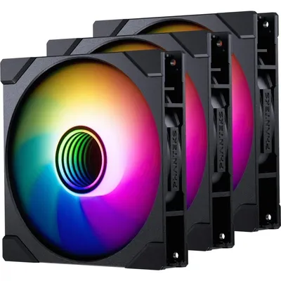 Phanteks M25-140 Gen2 D-RGB PWM Reverse Pack Dreifacher 140-mm-Zusatzlüfter, schwarz