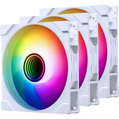 Phanteks M25-140 Gen2 D-RGB PWM Reverse Pack Dreifacher 140-mm-Zusatzlüfter, weiß