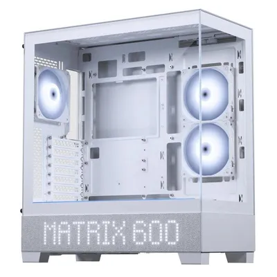 Gehäuse Phanteks XT View Matrix PH-XT523VM1_DWT01 Weiß Glas LED-Display