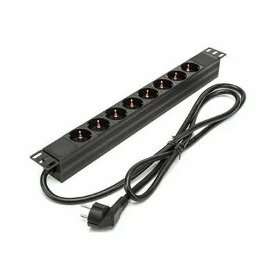 Phasak BNS 3518 8-fach Steckdosenleiste für 19" 1HE Rack