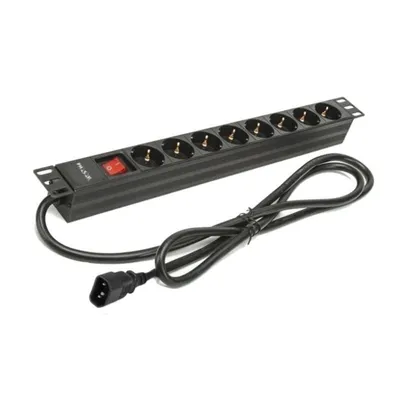 Phasak BNS 3535 Steckdosenleiste mit Schalter, 8 Steckdosen, 2m, schwarz